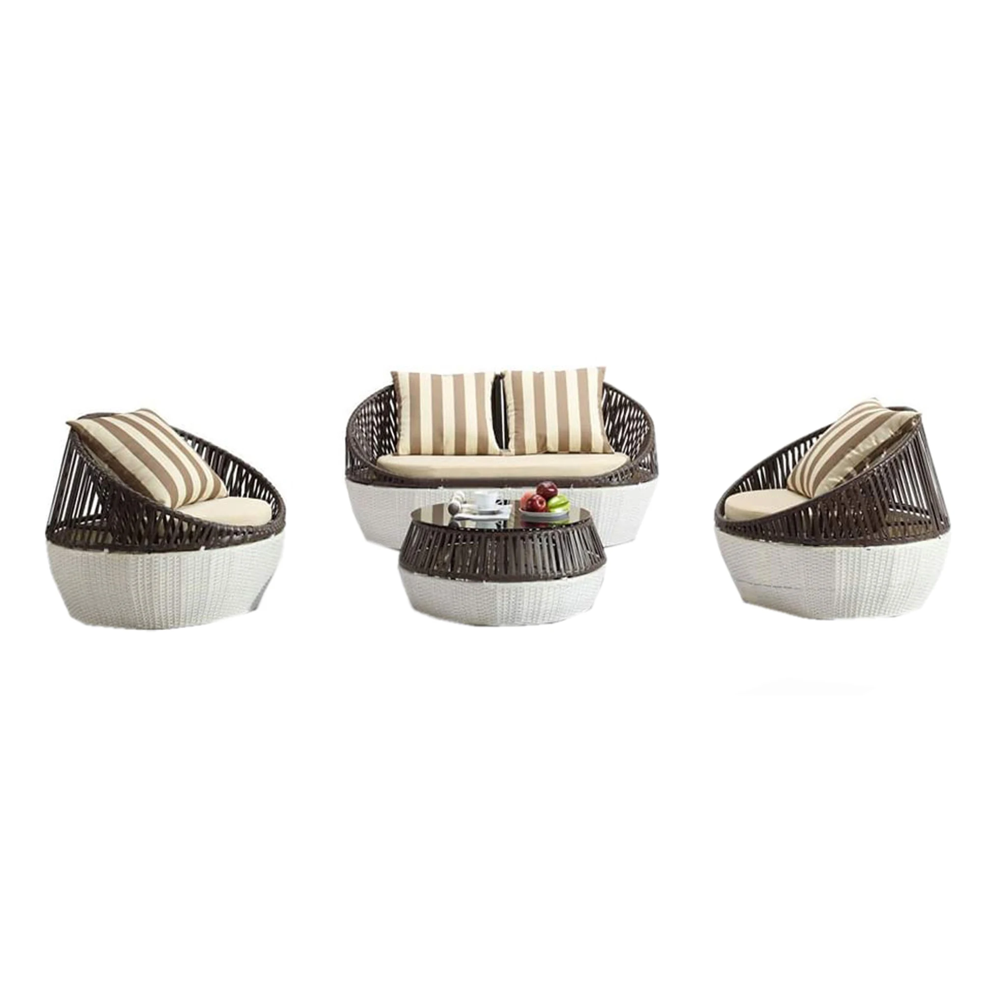 furniture outdoor patio sofa set modern style L shape sofa handmade powder coated aluminium frame sofa set