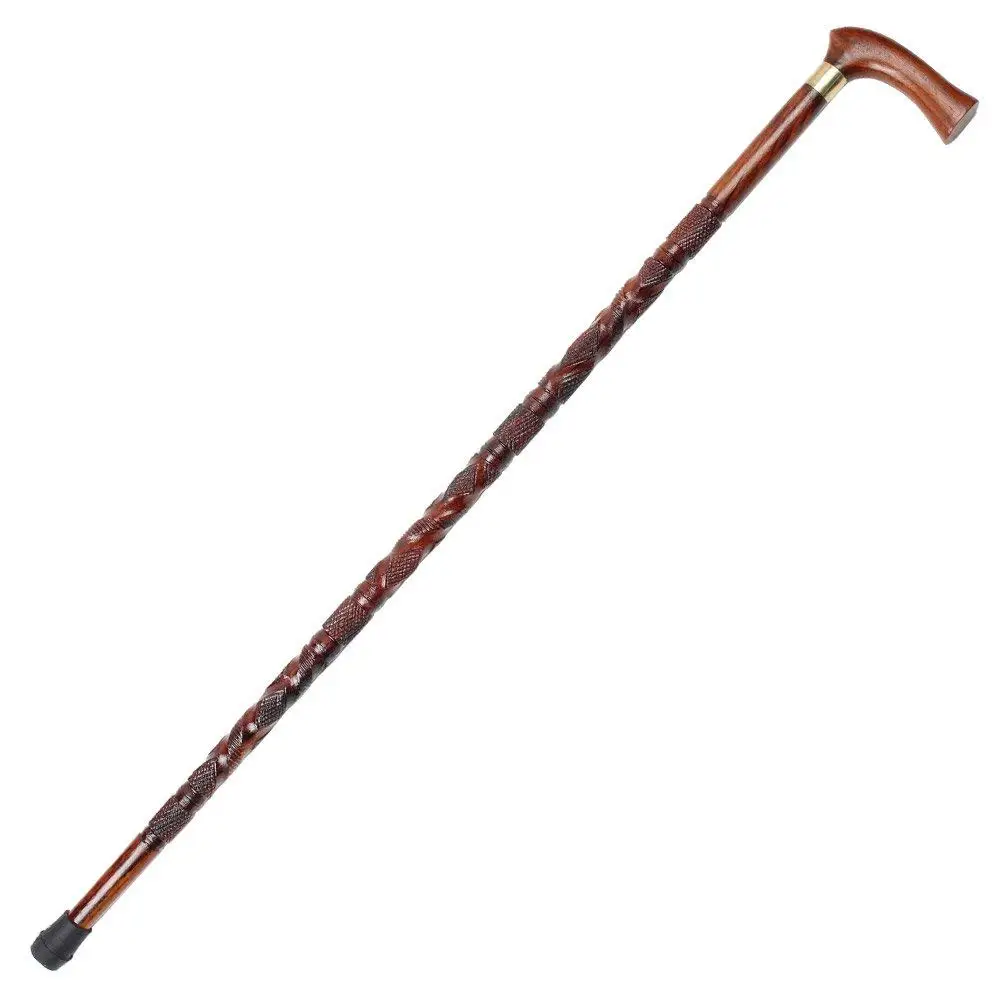 Wooden Walking Stick with Guide Feature for Elderly and Disabled Comfortable and Durable