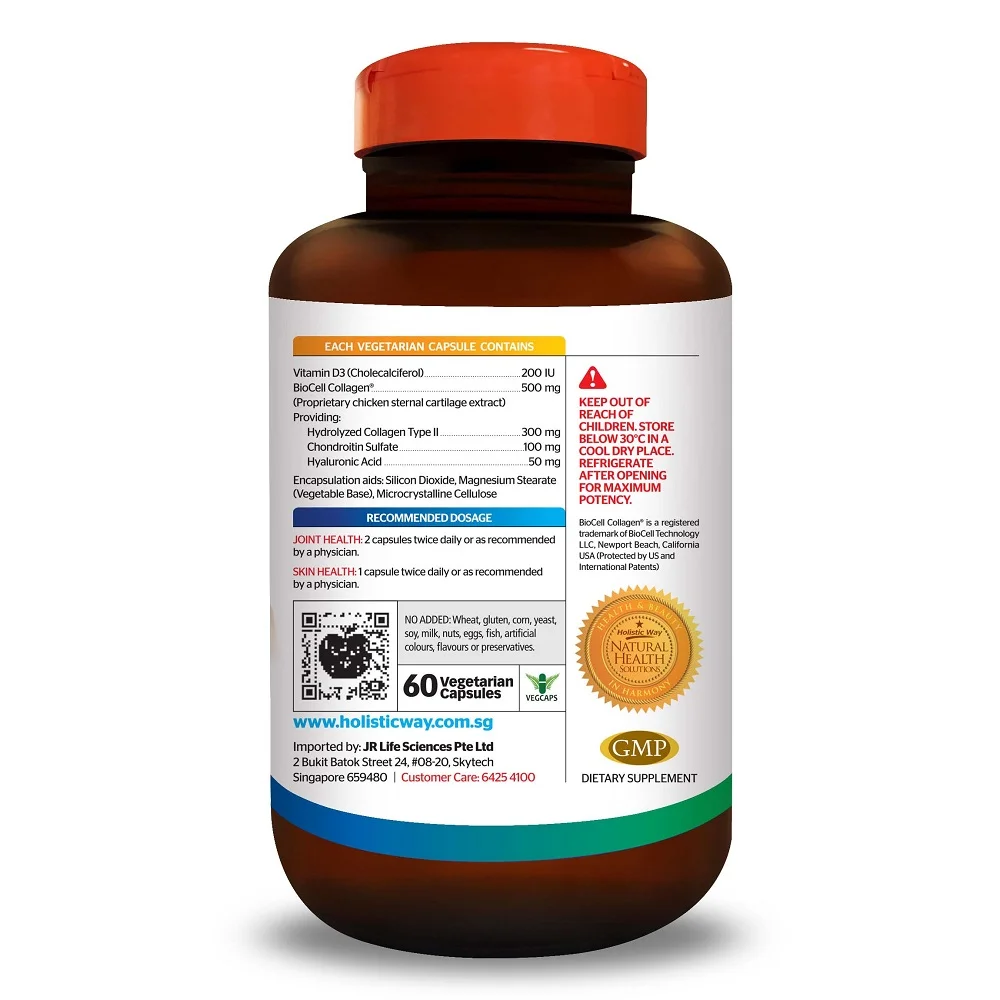 New Zealand High Strength Joint And Skin Solution 60 Vegetarian Capsules Holistic Way Joint Collagen