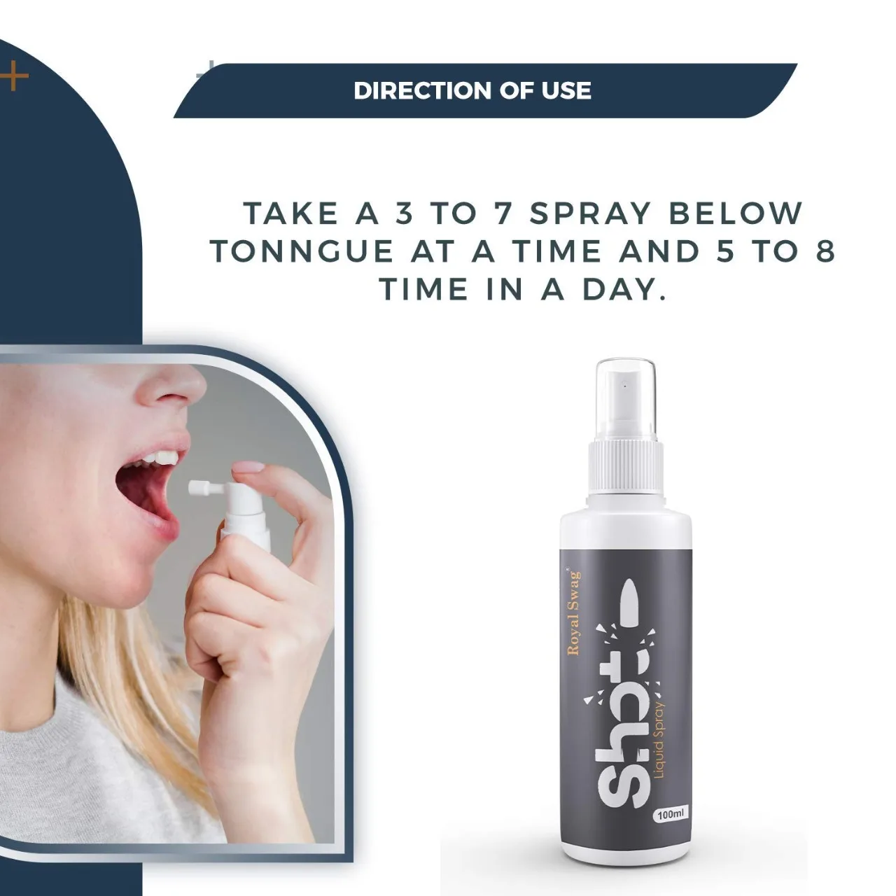 ROYAL SWAG Shots Liquid Spray World-Class Anti Addiction Shots For Quitting Liquor, Smoking etc. 100% Natural & Effective 100 ML