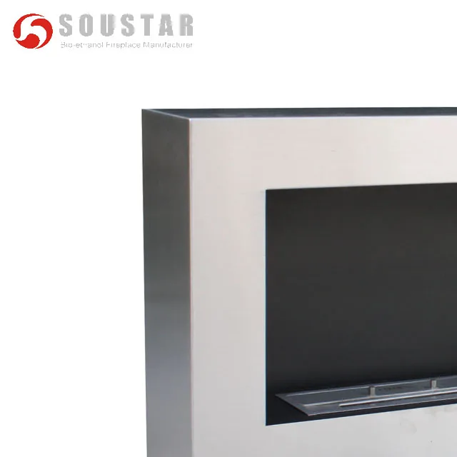 Stainless Steel Surface ,Wall Mounted ethanol Fireplace
