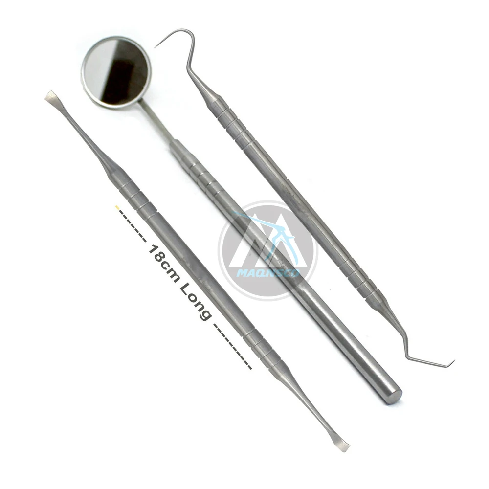 Набор для стоматологического осмотра в колледже с ручными стальными хирургическими инструментами включая зонд зеркальным пинцетом