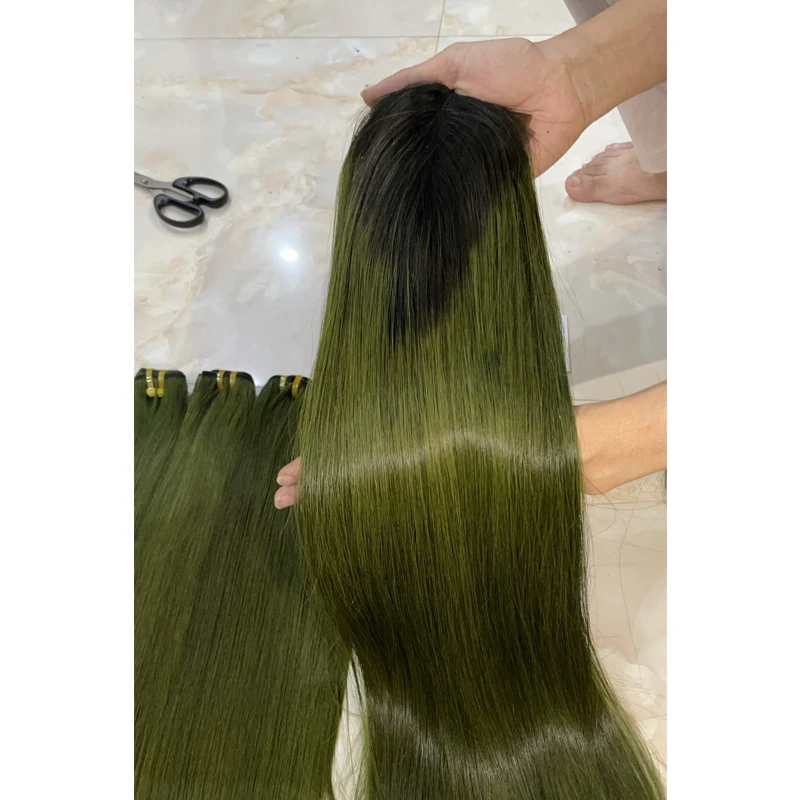 Хорошее качество, без синтетических внутри, вьетнамские Прямые Человеческие волосы для наращивания с застежкой