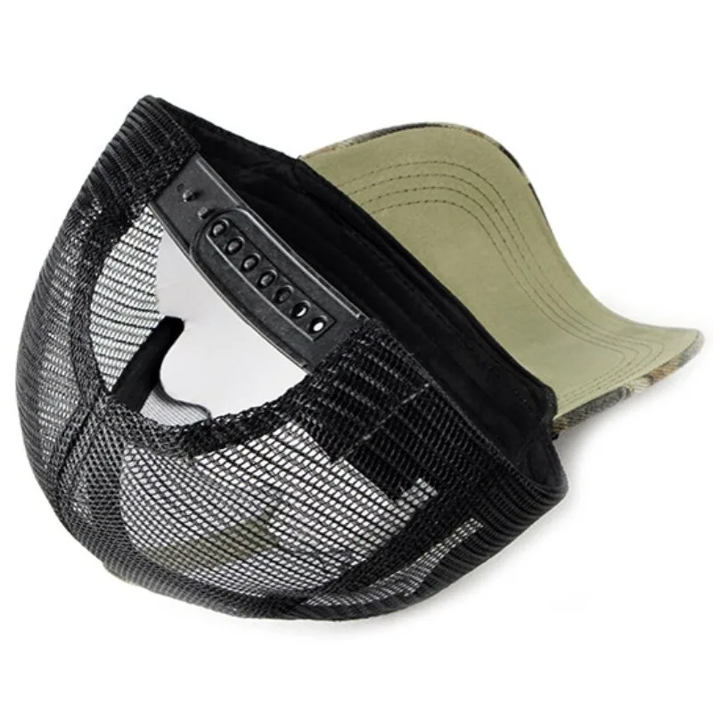 
Spring Summer Sun Hat Caps for Men Women Adjustable Baseball Cap Breathable Mesh Trucker Cap Camo Camouflage Baseball Hat 