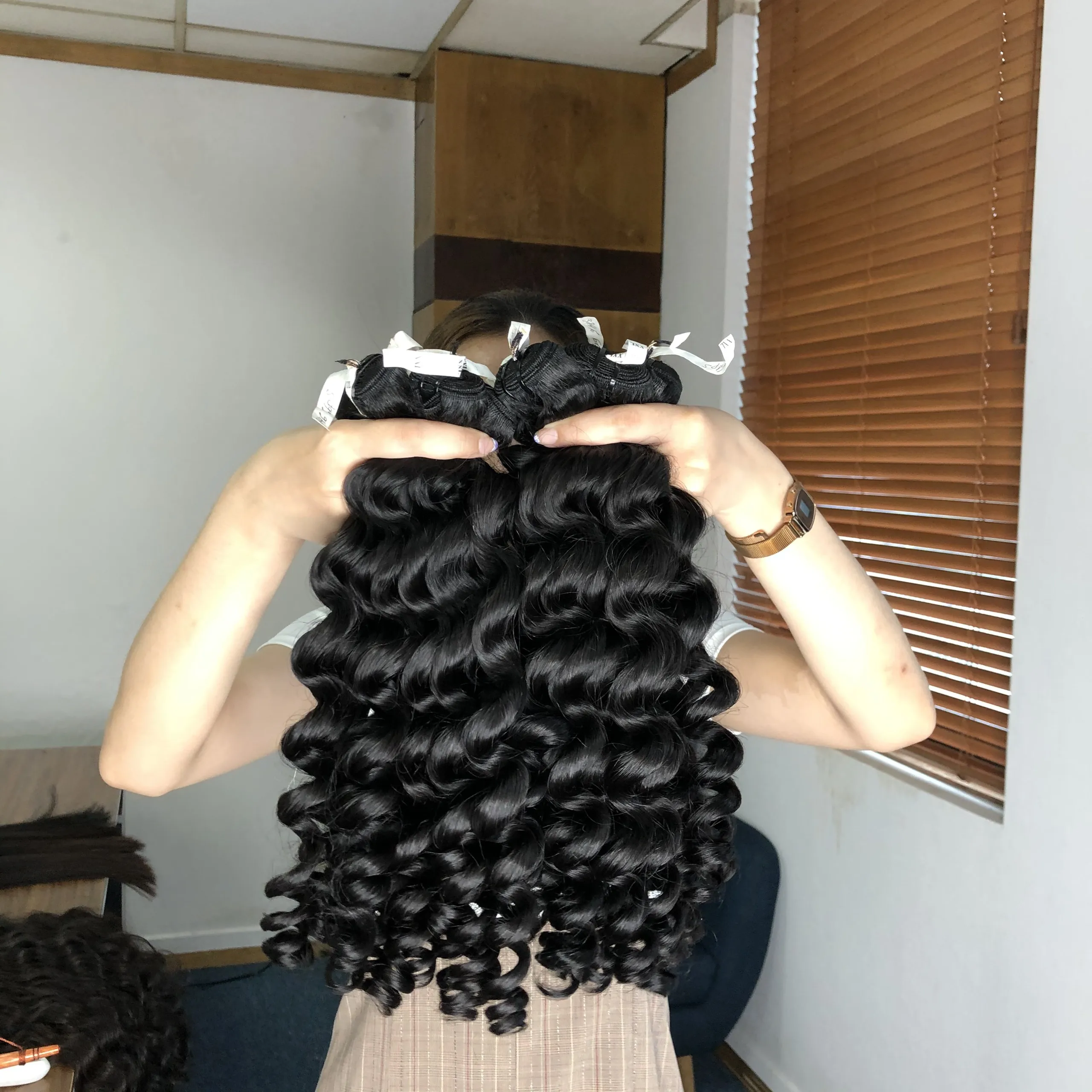 Глубокая волна 2 утка волос Связки 100% virgin волнистые волосы славянского типа из Белади