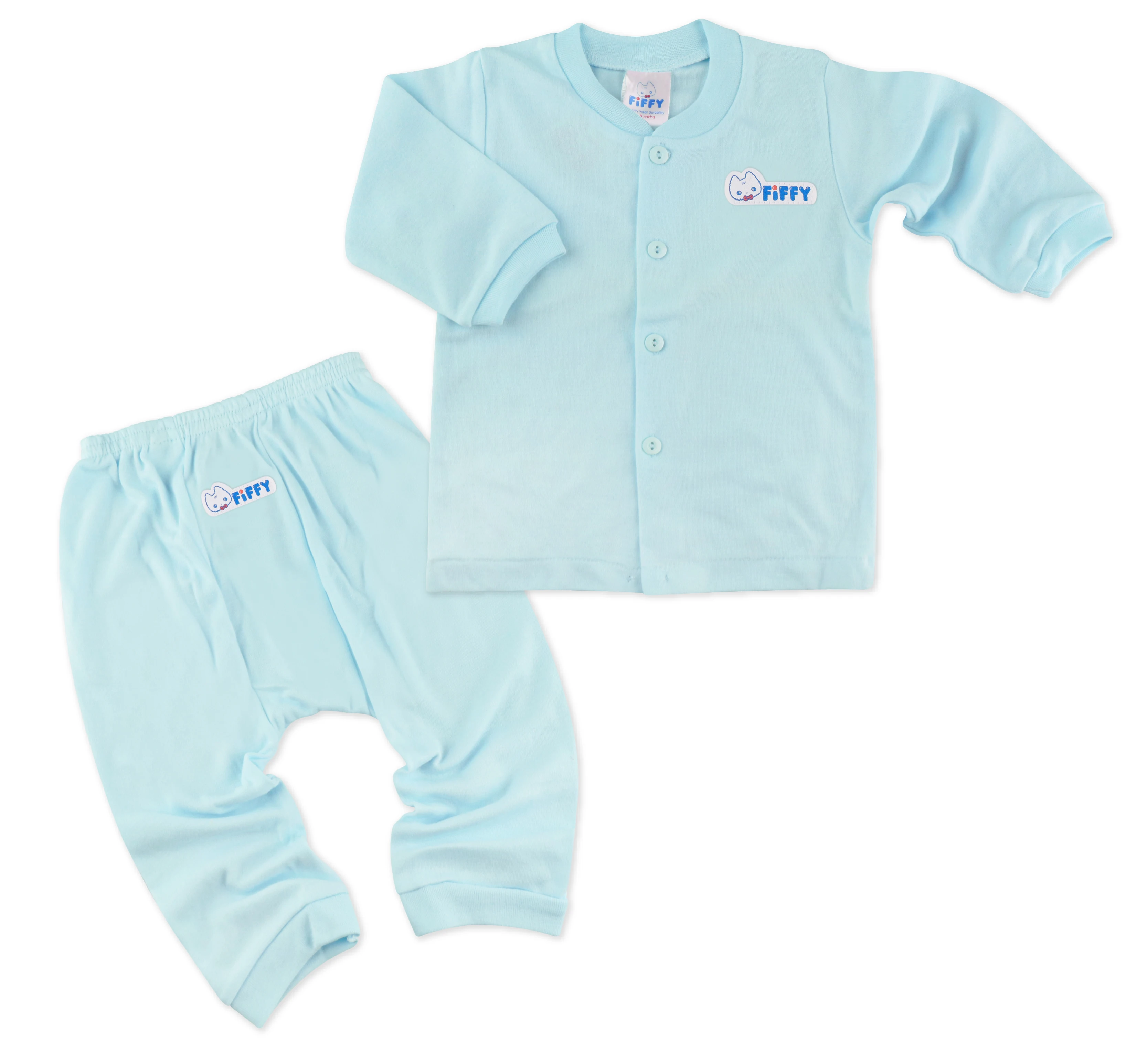 
*SET* FIFFY Baby Apparel Long Sleeve Vest and Long Sleeve Pant Suit Baby Suit Baby Apparel (Blue) 