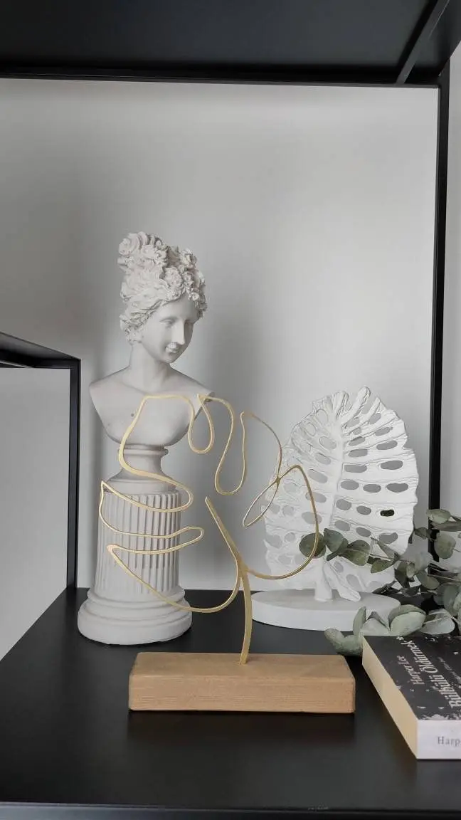 MODERN TABLE OBJECTS WIRE LEAF GOLD FINISHING INTERIOR HOME DECOR HOME ACCENTS SET OF 2 HANDICRAFT AT WHOLESALE PRICE INDIA