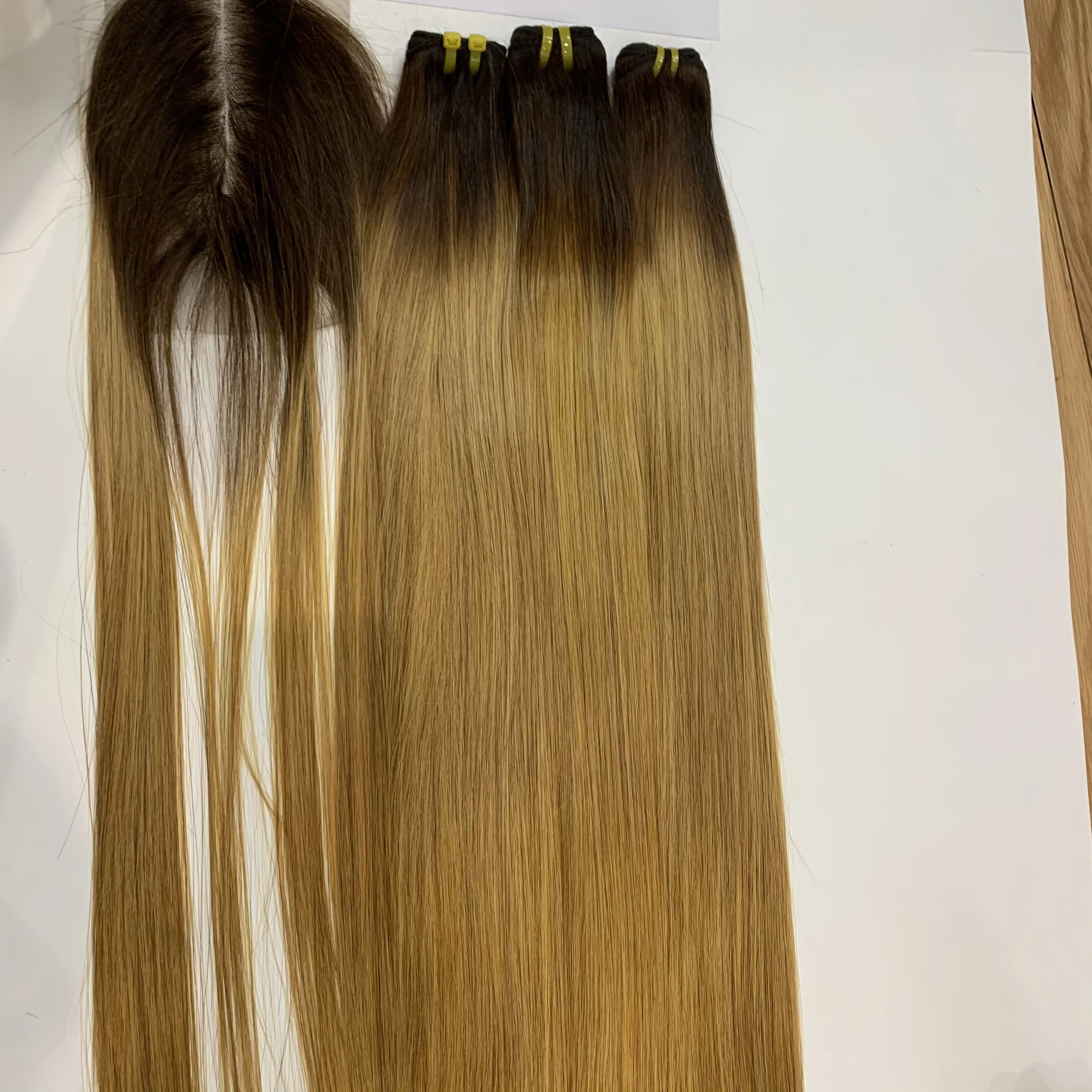 Plan color ombre супер двойные человеческие волосы прямые 12 дюймов no tang nit лучшее качество 100% натуральные от Livihair Vietnam