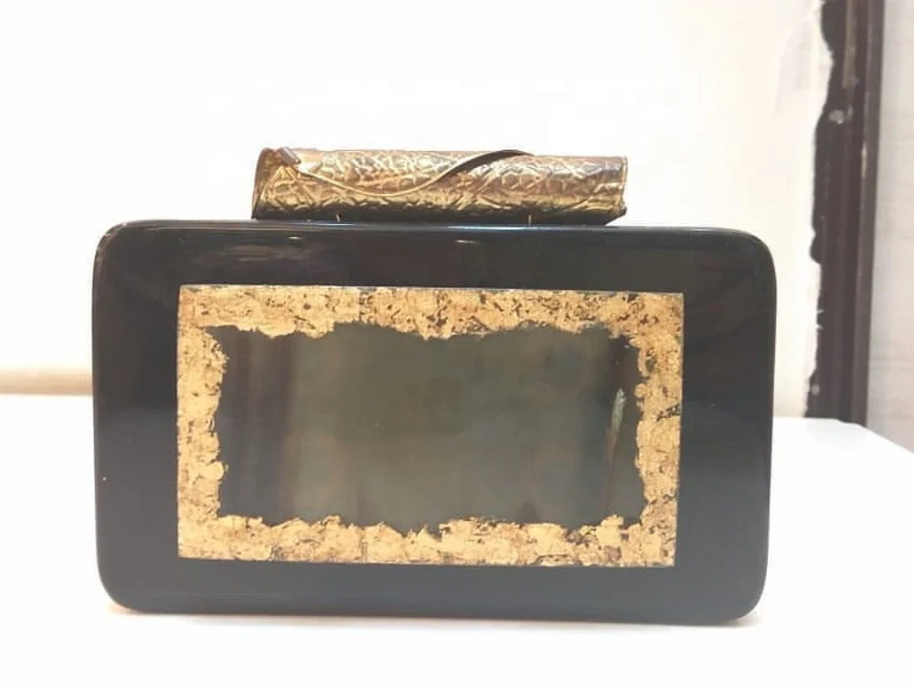 Biggest sell Resin Clutch Metal & Stone Work Embellishment Embroidery Ladies Handbags at Affordable Rate by LUXURY CRAFTS