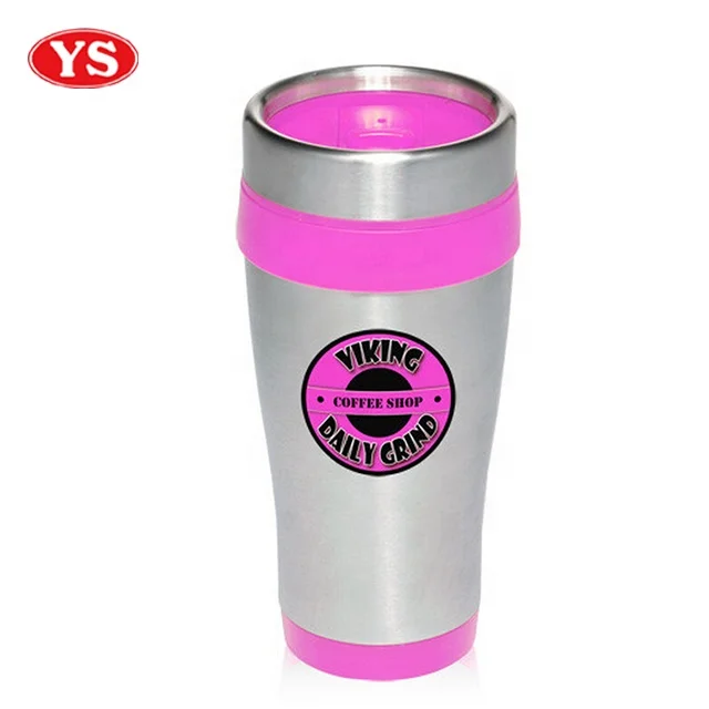 16oz stainless steel thermos auto travel tumbler with screw lid