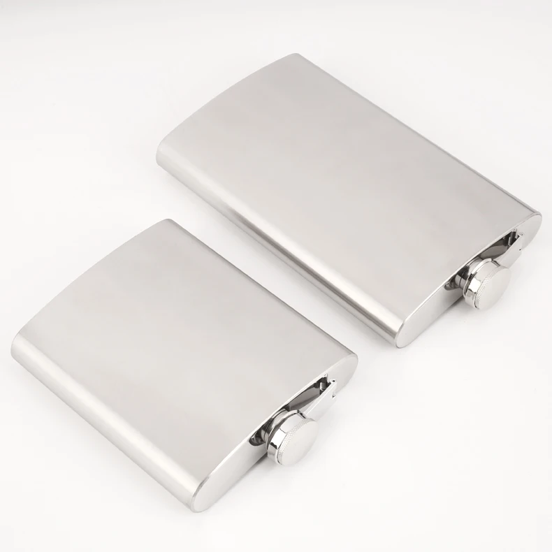 OEM 6oz original brushed stainless steel silver hip flask for liquor whisky spirit