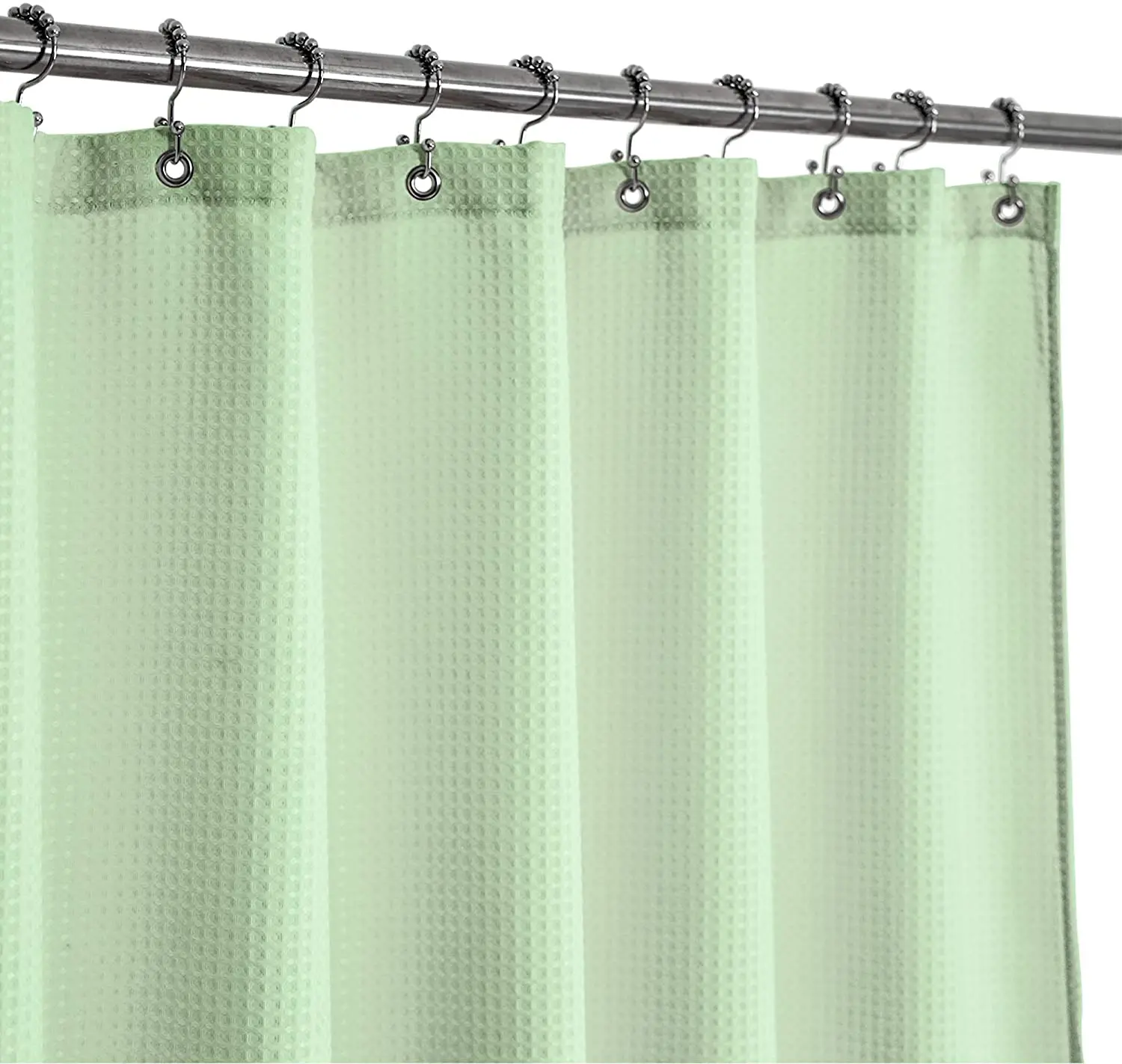 
Waffle Weave Shower Curtain Hotel Luxury Spa 230 G Heavy Duty Fabric 