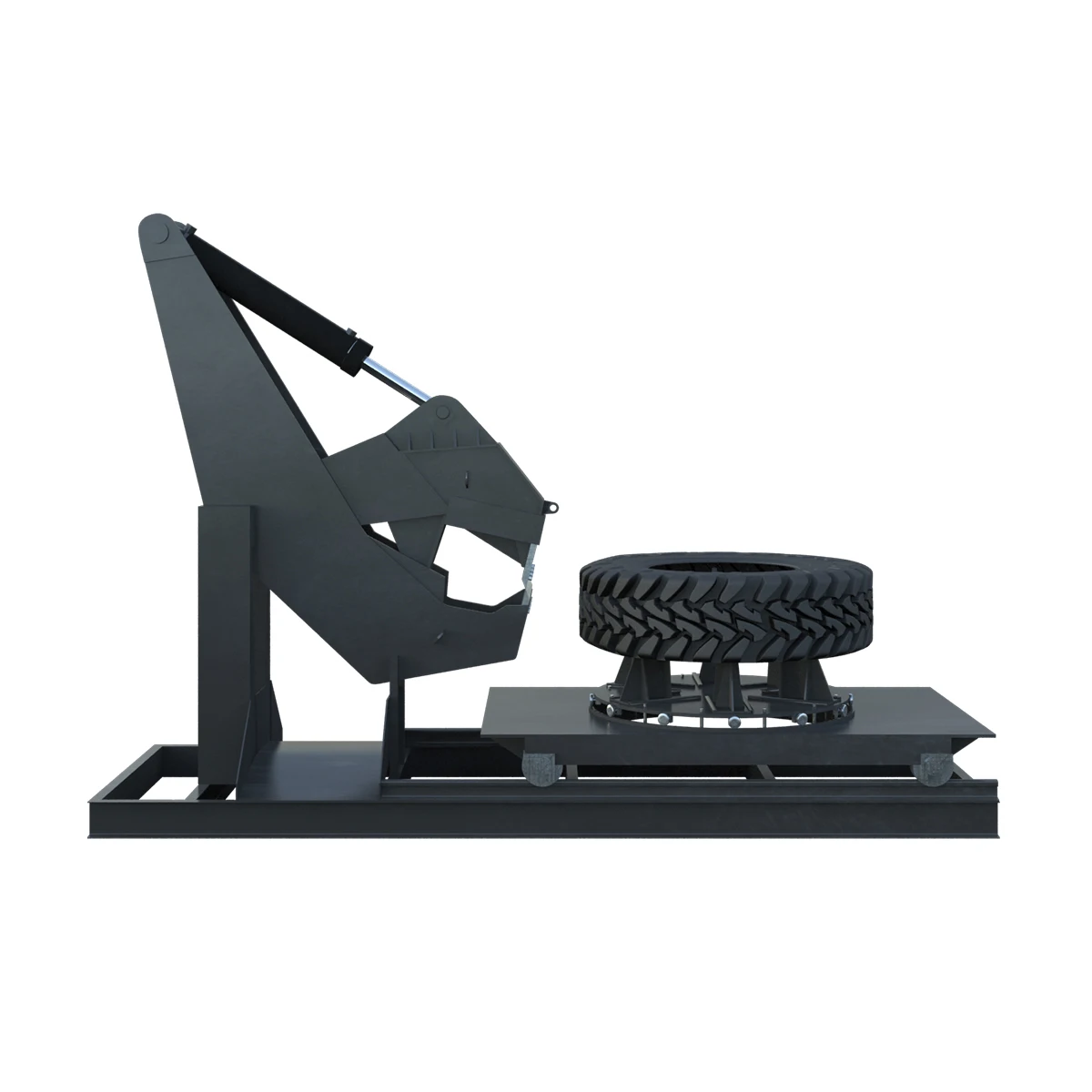 Hydraulic shears OTR tire cutter of 18-58 radius solid waste & GMRG & used truck tires recycling equipment