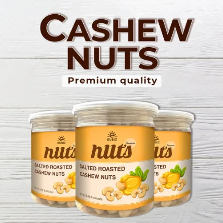 Whole Sale EUBIZ Cashew nuts Flavor Salted Roasted - High Quality Keto Snacks - Box (Plastic) 200g (7.0 Oz) - VietNam