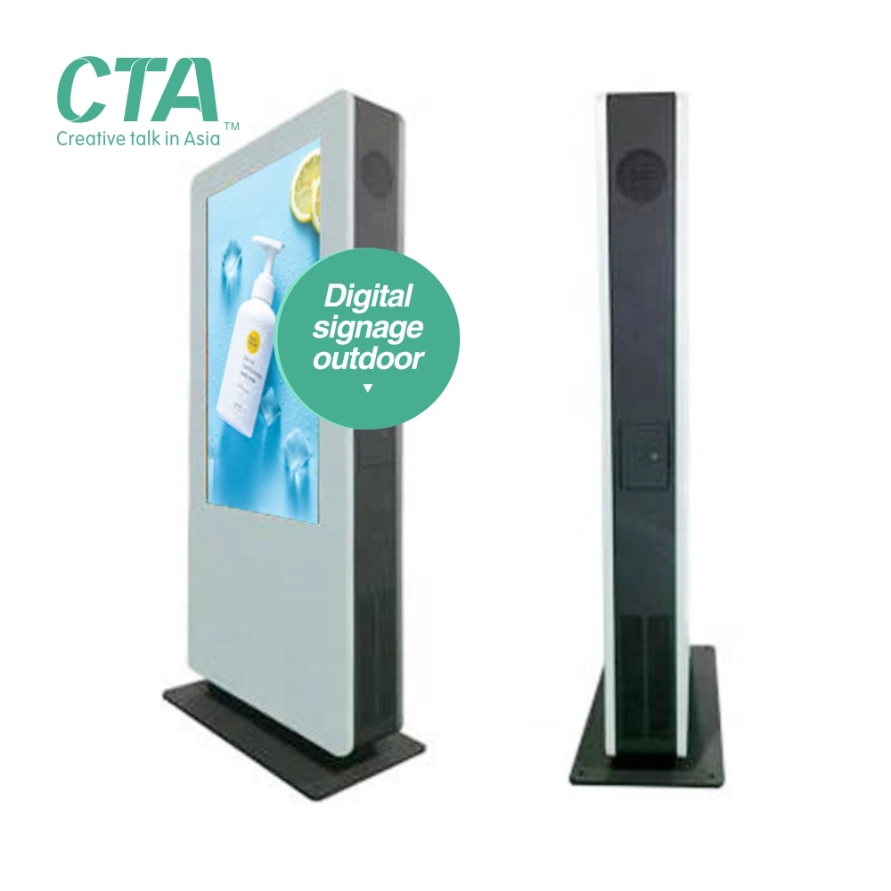 CTA environmental 49 inch outdoor totem enclosure windows display digital signage