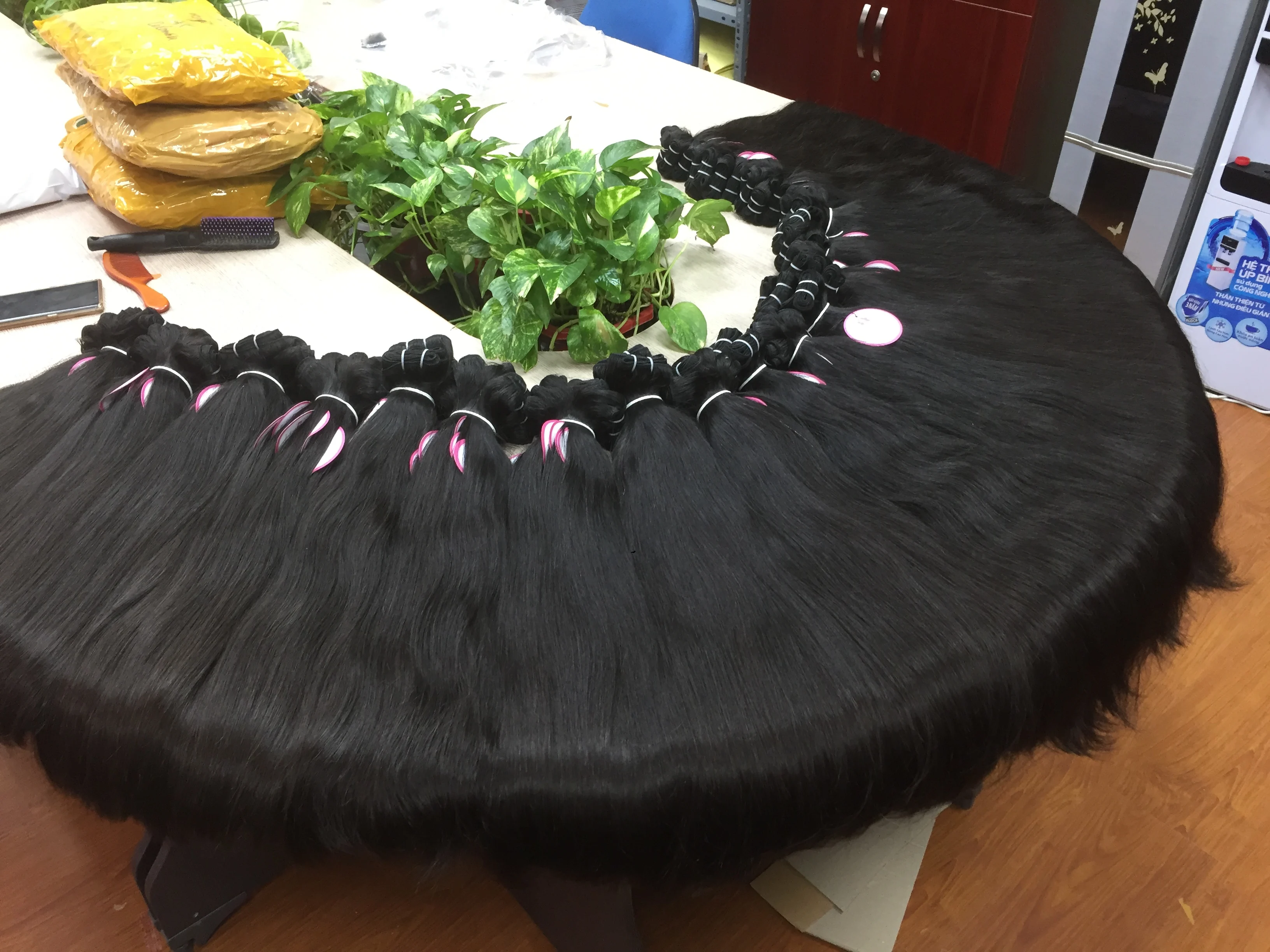 
Wholesale price virgin hair cuticle aligned hair double drawn raw vietnamese hair tangle free shedding free 