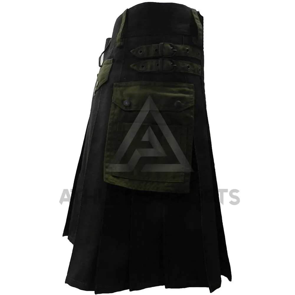 
Scottish Active Men Utility Kilts, Sports Fashion Cotton kilt Khaki, wholesale High Quality Scottish Kilts 