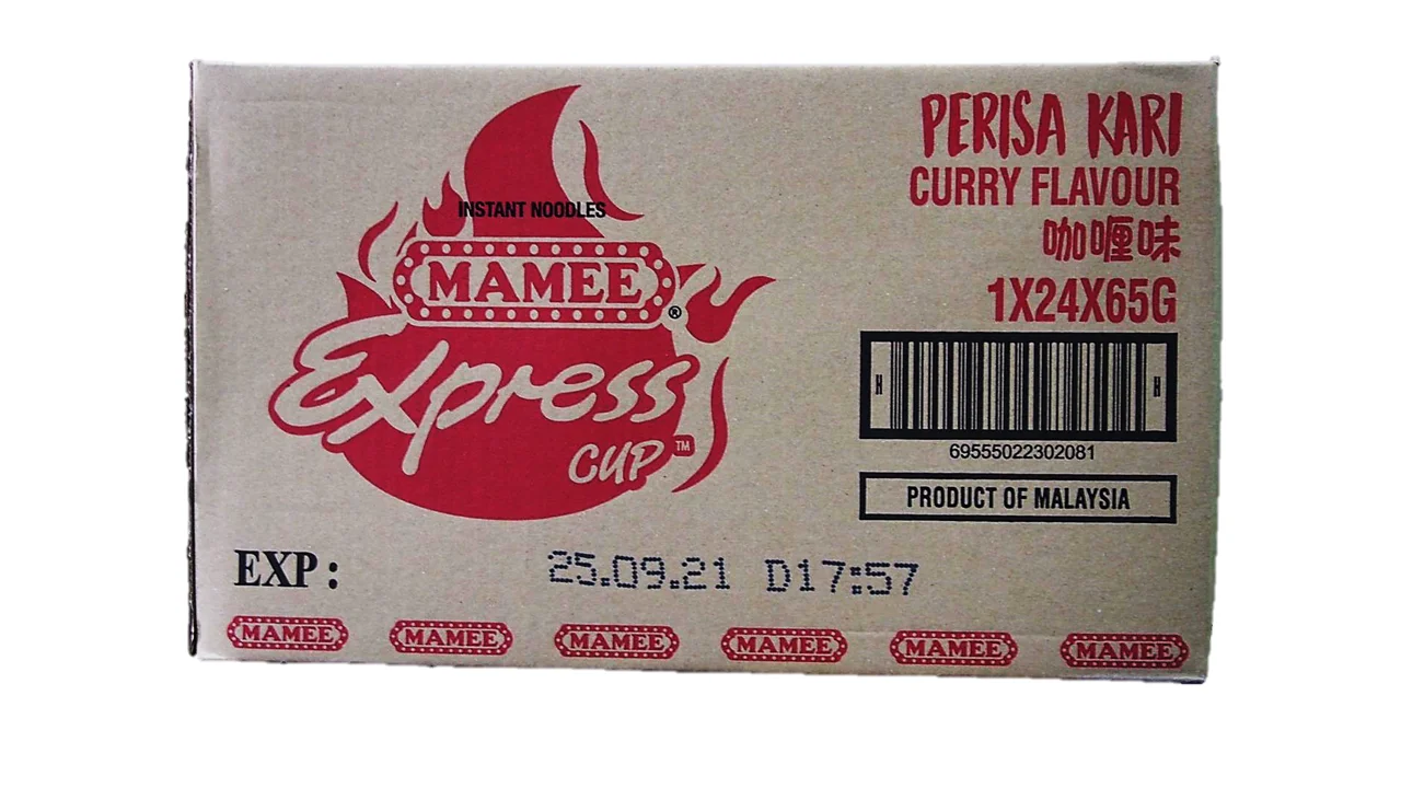 Пластиковая чашка для быстрого приготовления пищи упаковка лапши Mamee Express с ароматом карри изготовленная