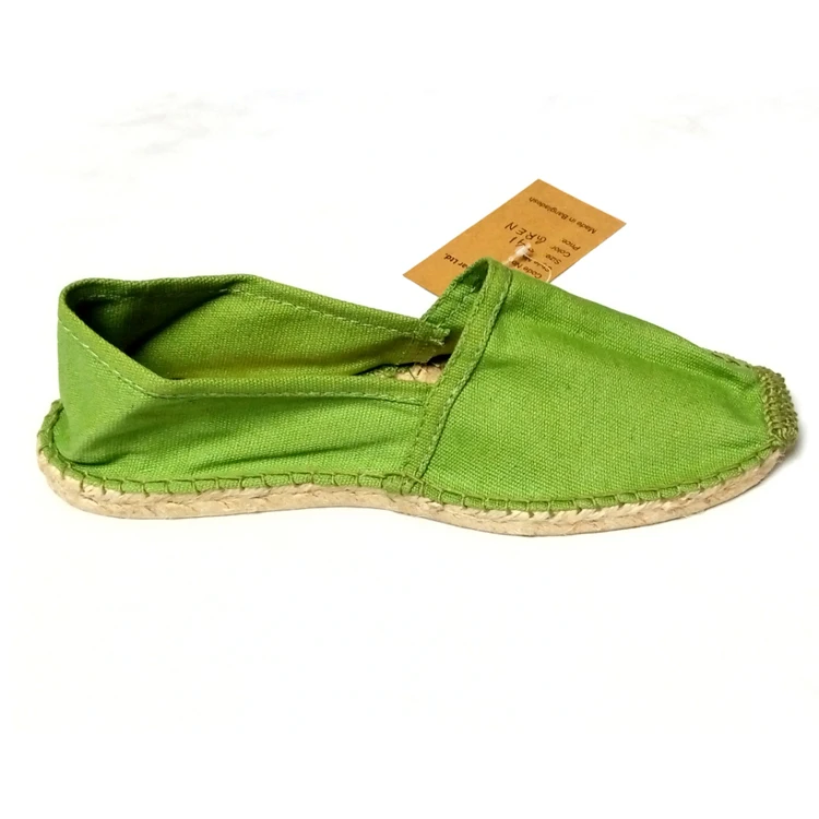 Manufacturing Exceptional Quality 100% Cotton Canvas Material Hand Made Espadrilles Flats for Wholesale Purchasers