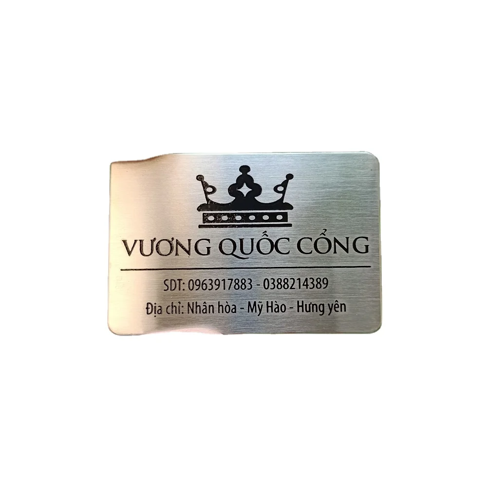 
Eco friendly double side custom design metal visiting card metal engraved card 