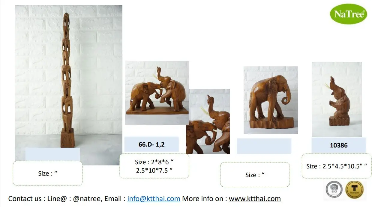 home decor Natree solid wood carving elephant wood crafts - elephant in wooden elephant