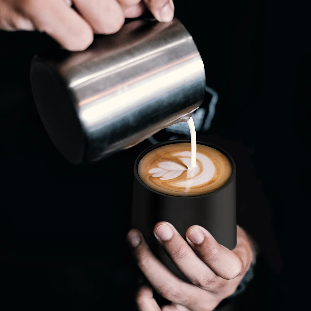 DHPO Arabic Ceramic Coffee Cappuccino Cups 4 Cups Set Cafe Latte Mugs Porcelain Espresso Cups for Barista or Coffee Shop