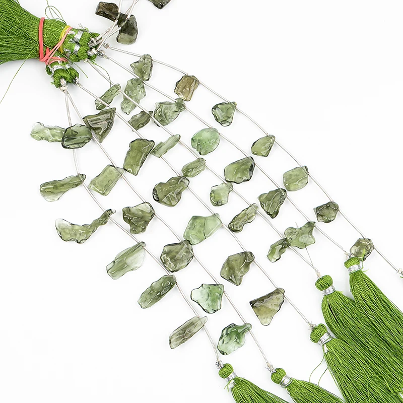 Оптовая продажа 100% натуральные бусины moldavite Nuggets необычный драгоценный камень Moldavite