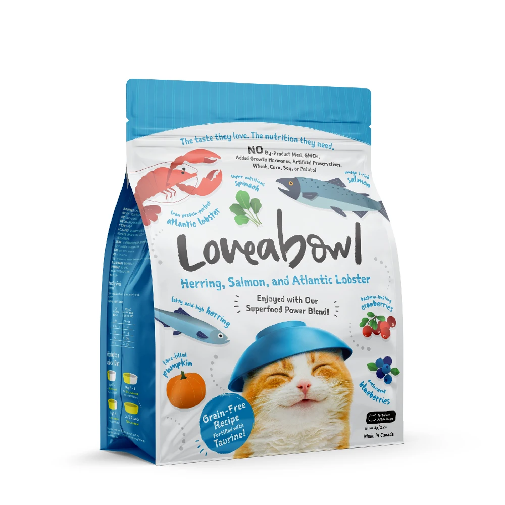 Сухая еда для кошек бренд Loveabowl Канадское происхождение Улучшение иммунитета мех сельдь лосось и Атлантика Лобстер корм 9