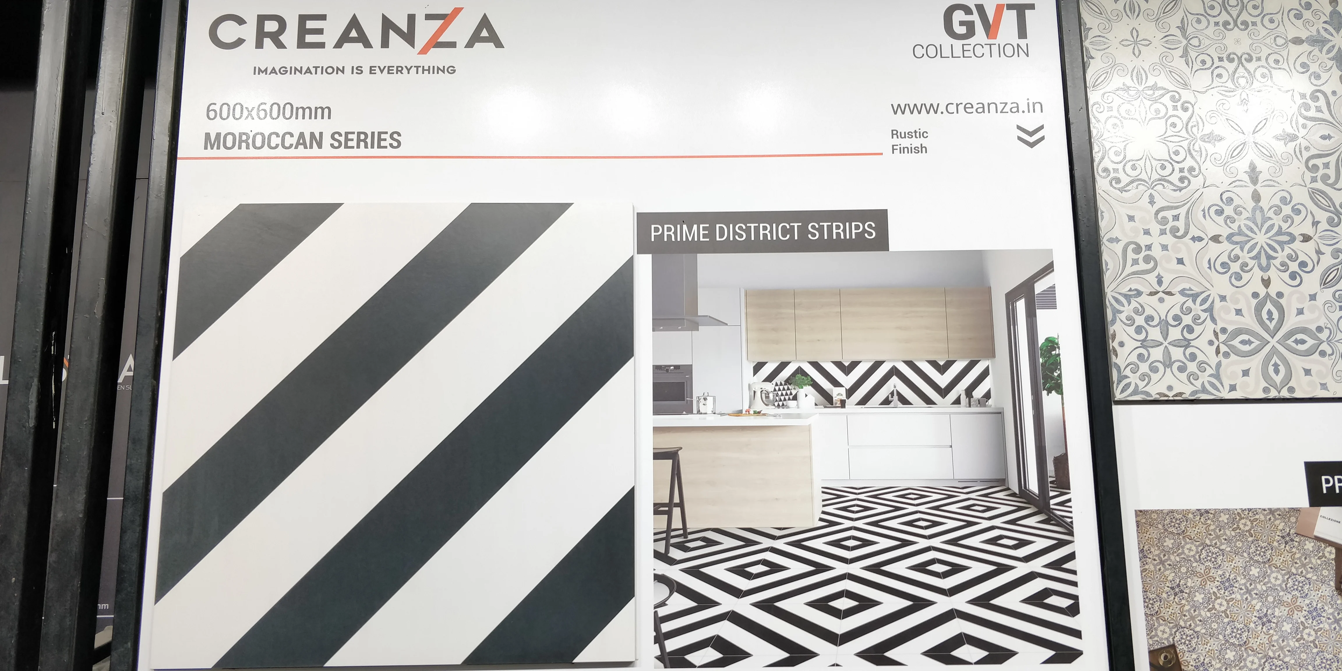 Плитка черно-белая фарфоровая для пола и стен 600 Х600