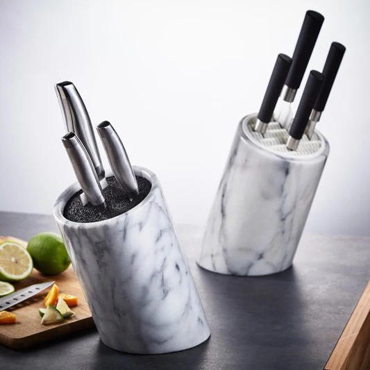 Профессиональный набор мраморных кухонных ножей HNA, тайваньский держатель для хранения