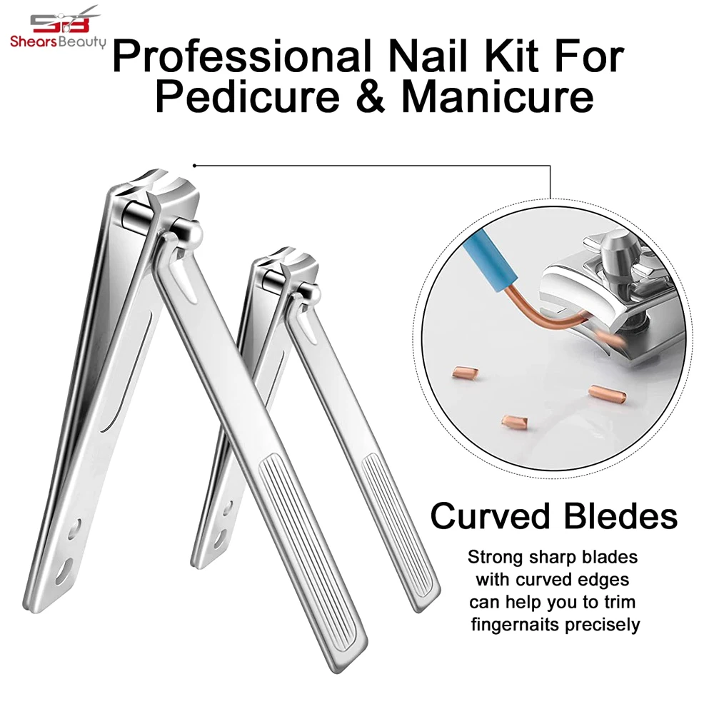 Manicure Set 16 Piece - Nail Clipper Set - Black Stainless Steel Nail Cutter Steel Professional Pedicure Kit Nail Scissors Groom