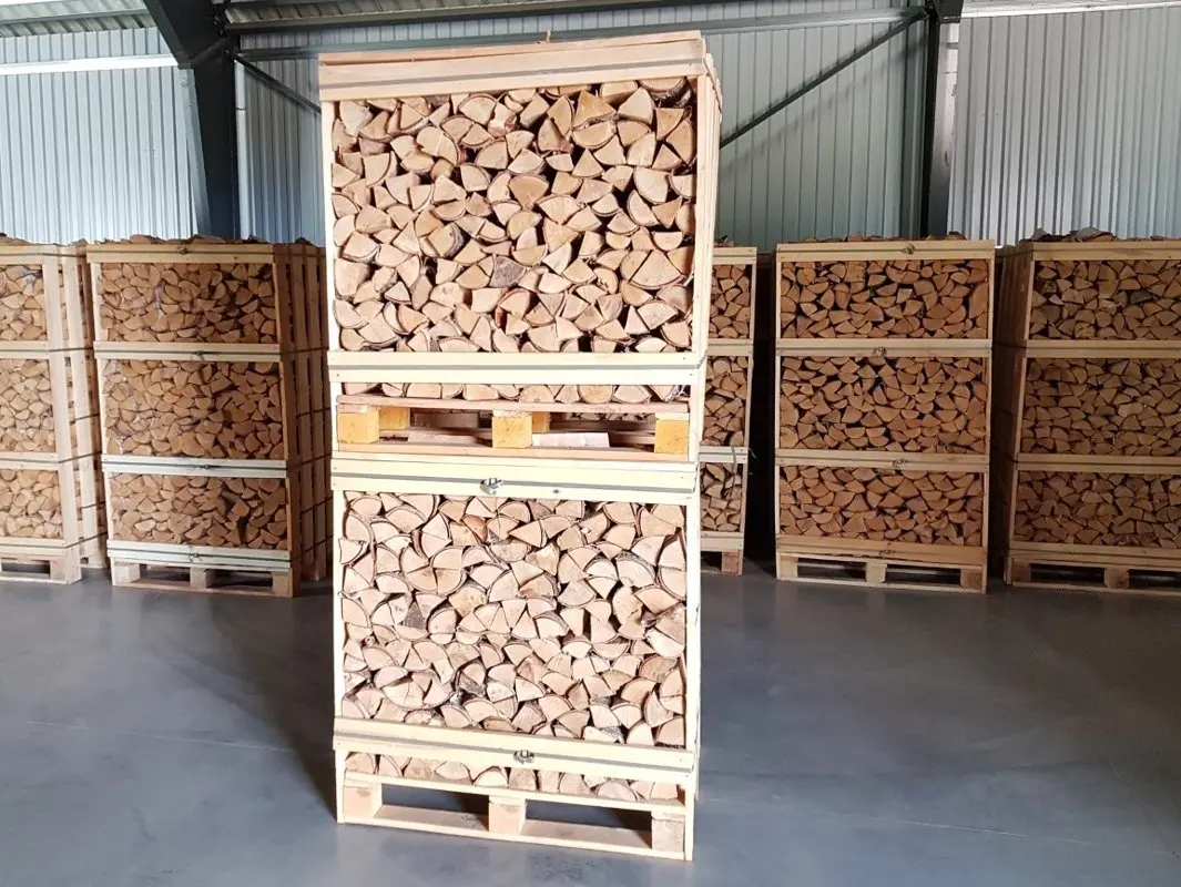 Beech Cleaved Firewood on Pallets, 6-14 cm Thick