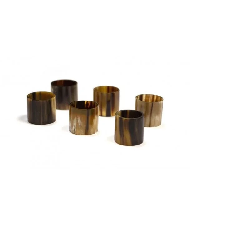 High Quality Horn Napkin Ring Holder Round Shape Holiday Wedding Decoration Table Natural Craft