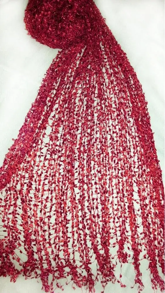 Handmade Summer Fashion Knitted Girl Scarf Floral Striped Square Design for Adults