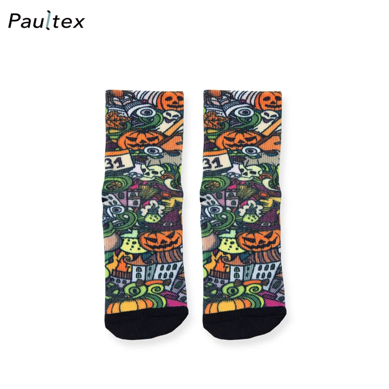 OEM Halloween Pumpkin Colorful Fun Happy Socks for Kids