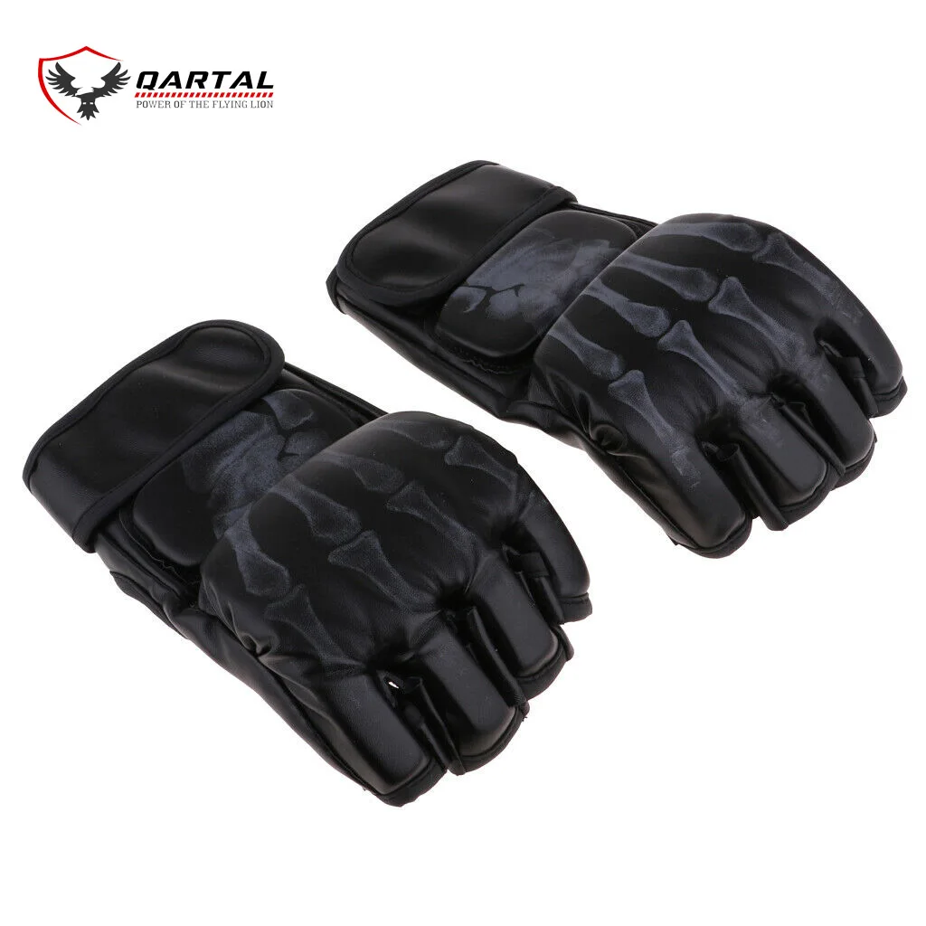 Best Quality Genuine Leather Half Finger MMA Boxing Sports Gloves Professional Fighting Training Gloves Custom Logo & Design