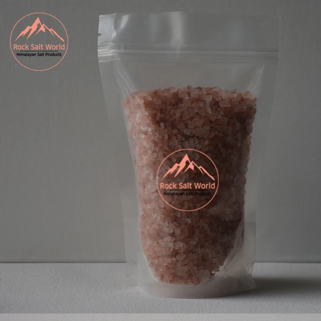 Natural Pink Dark Edible Salt Food Grade Himalayan  Organic Natural  Fine Rock Salt With best Zipper And Salt Jar Private Label