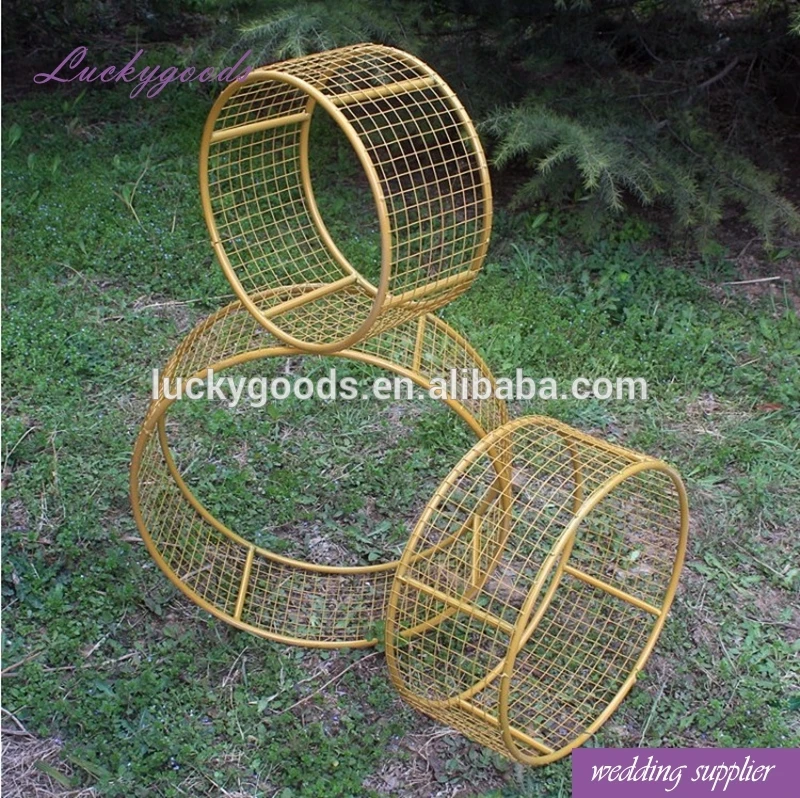 LG20180417-2 white wedding aisle flower stand new arrival round metal stand