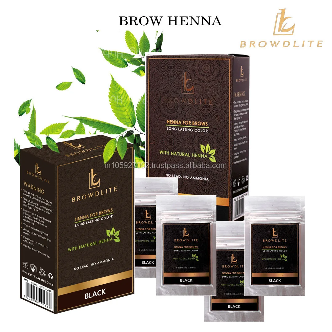 Top Quality Henna in Color Eyebrow Liquid Powder Makeup Kit with Brush and Bowl Brows Tint