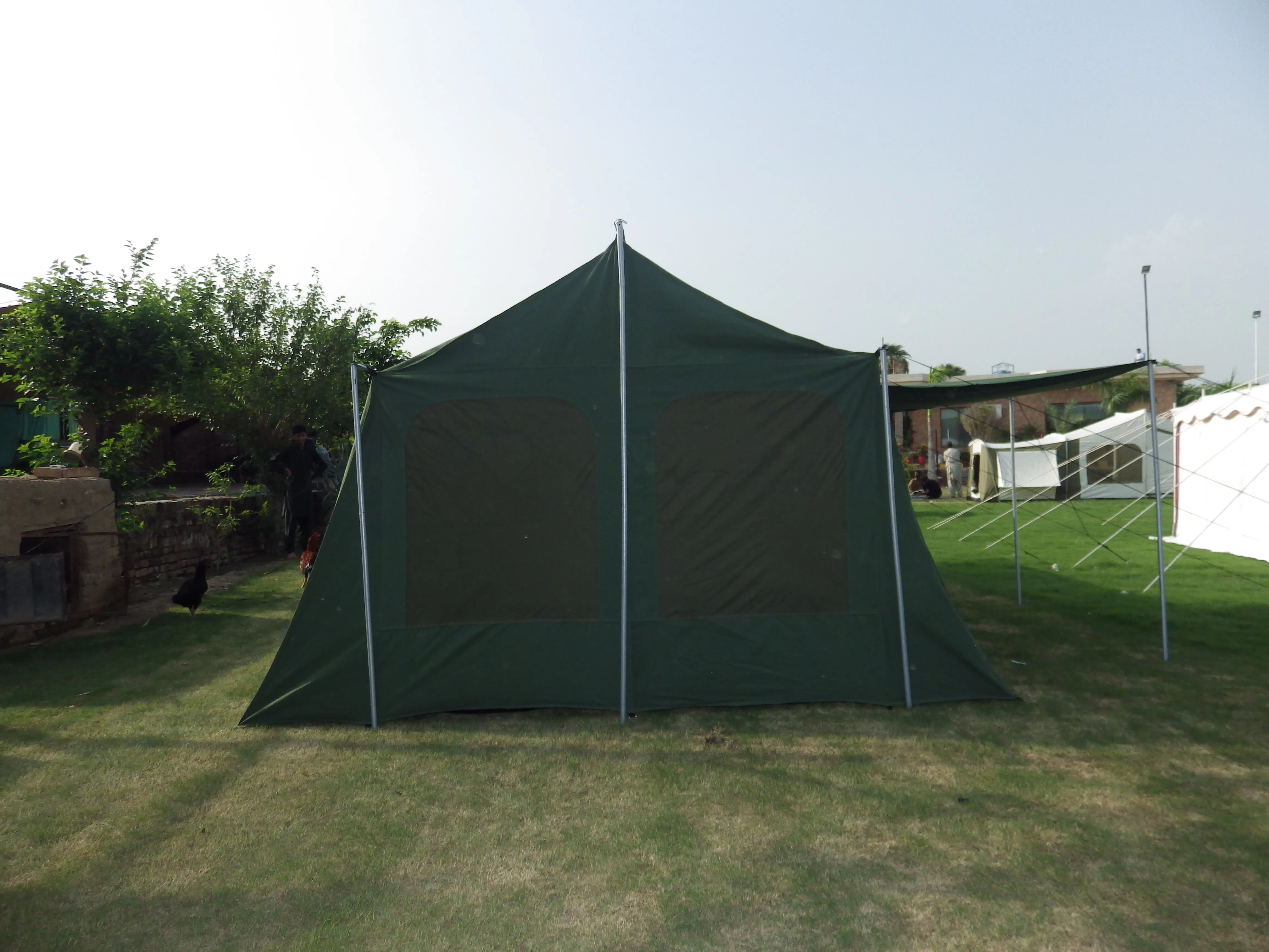 High quality hard floor camper trailer outdoor family event canvas safari lodge tent / Outdoor Canvas Lodge Tent for Camp