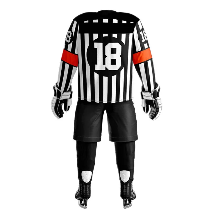 New 2022 Top Striped Style Sublimation Ice Hockey Uniforms For Adults With Team Numbers & Logo Printing Ice Hockey Jerseys