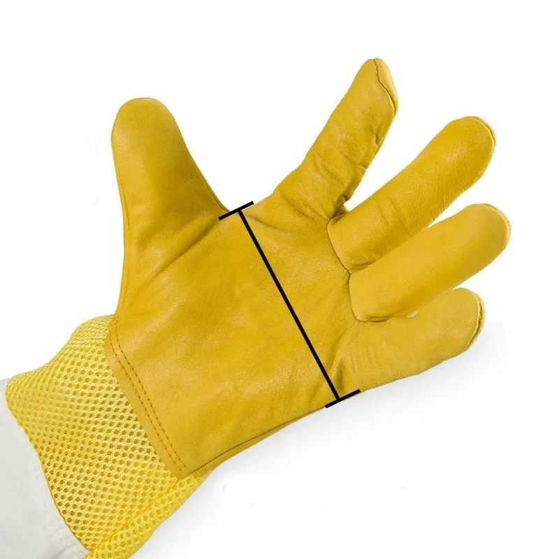 High Quality Most custom Anti sting Gloves for Beekeeping Customize print Wholesale Goatskin Bee Keeping Vented Long Sleeves