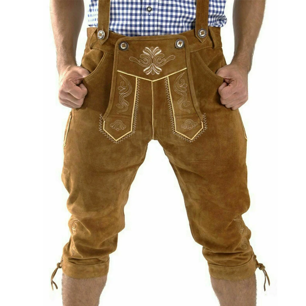 Bavarian Lederhosen - Oktoberfest Lederhosen - German Lederhosen Shorts - Trachten Men Wear