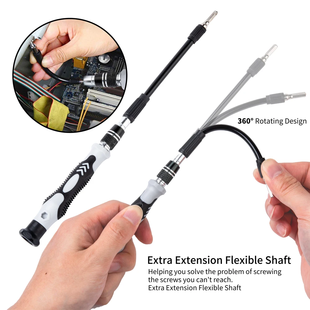 135 in 1 Multifunction Precision Screwdriver Set with Adjustable Extension Rod, Tweezers Tool Set