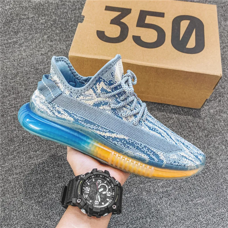 Popular classic fashion black men dad shoes Reflective running sports sneakers original yeezy ,blue yeezy forsports and leisure