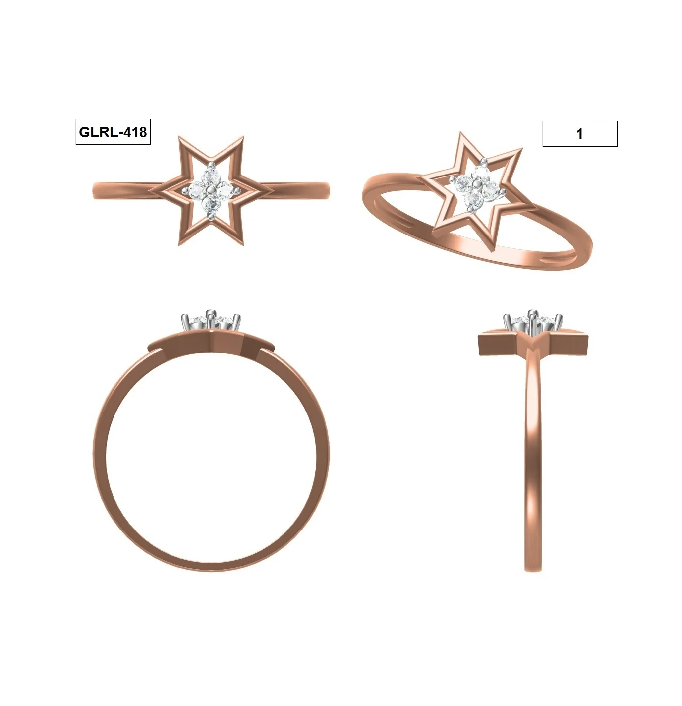 
18k Gold Jewelry Couple Diamond Rings Fashion Custom Gold Finger Ring Design For Women With Custom Choice Designs 