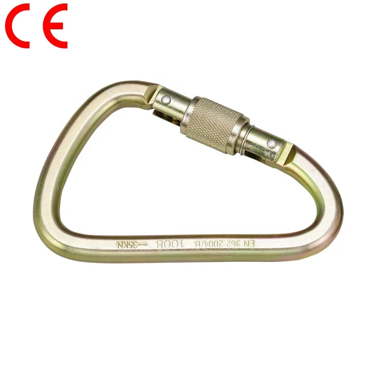 CE Certified Carabiner Manufacturers Screw Lock Snap Hook for Industrial Climbing Connecting Link Steel Alloy Aluminium Titanium
