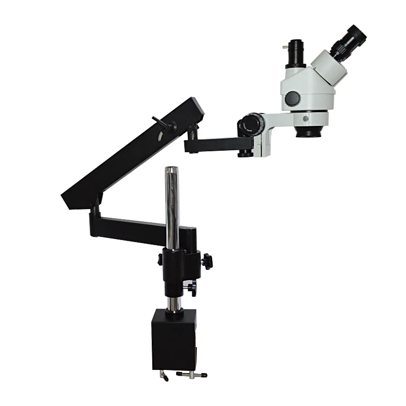 Flexible Moving Articulated Arm Large Movement Boom Stand Trinocular Stereo Microscope For Repair Pet Surgery