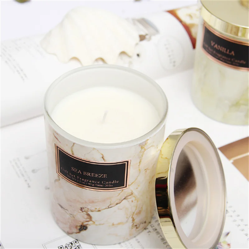 Private label luxury aroma candles aromatherapy in customize color 16 oz candle jars with lids