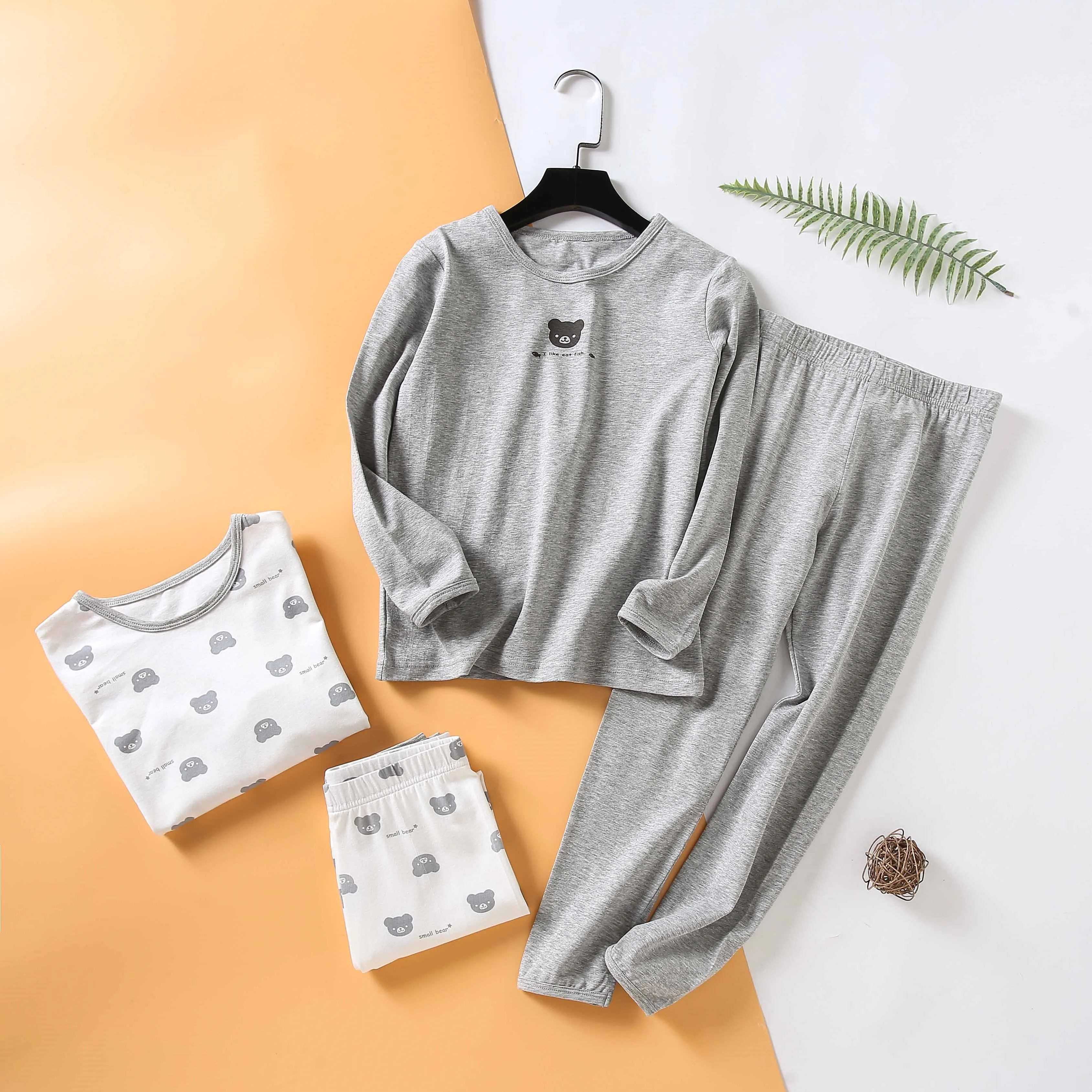 Custom Cartoon Printed Long Sleeve Sleepwear Online Shopping for Children Boys Youth Pajamas Sets